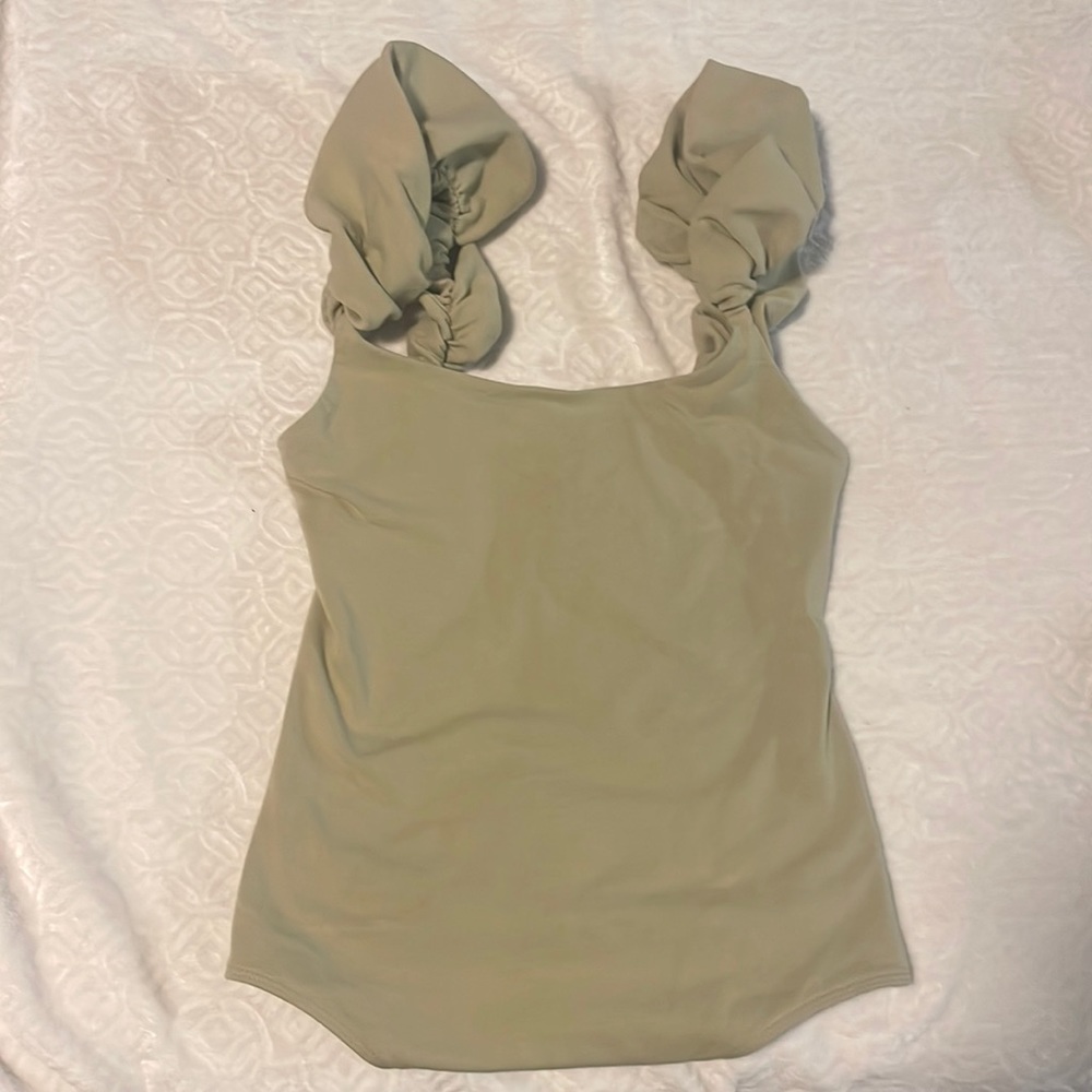 Express Ruffle Strap Bodysuit